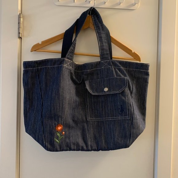 Rare Uniqlo x JW Anderson Large Denim Striped Tote - Picture 1 of 9